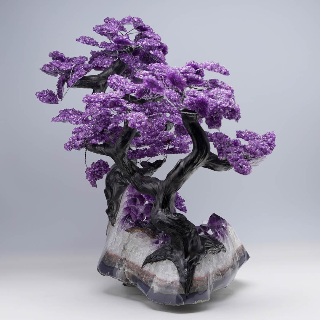 Large Amethyst Gemstone Tree on Amethyst Cluster For Sale 3