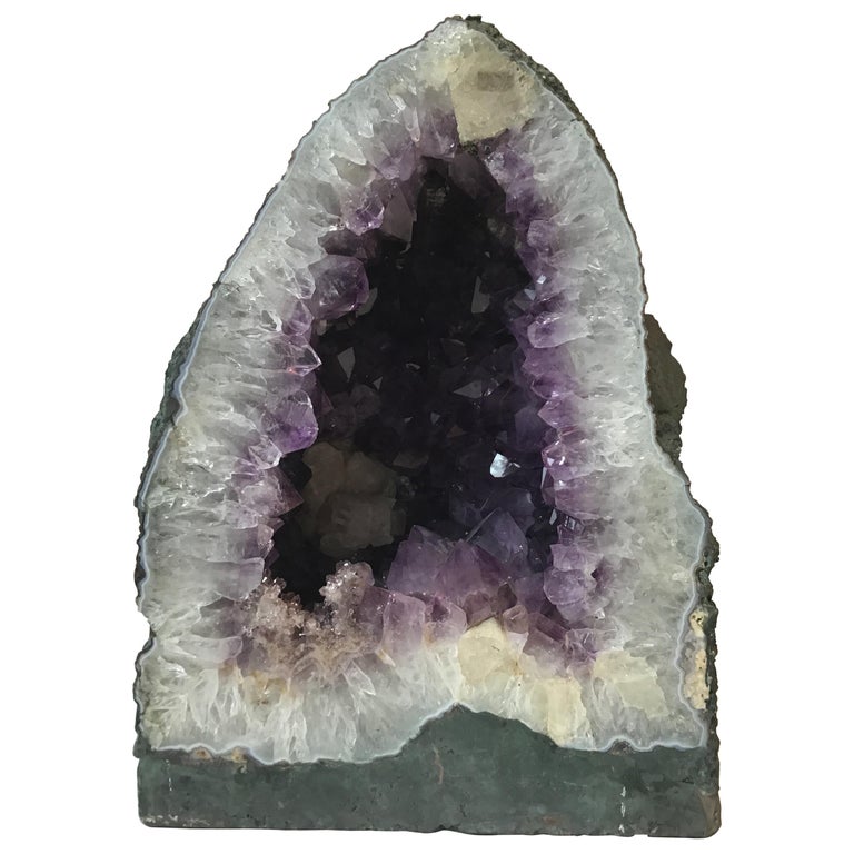 Large amethyst geode cluster, 1800, offered by Carol Master Antiques