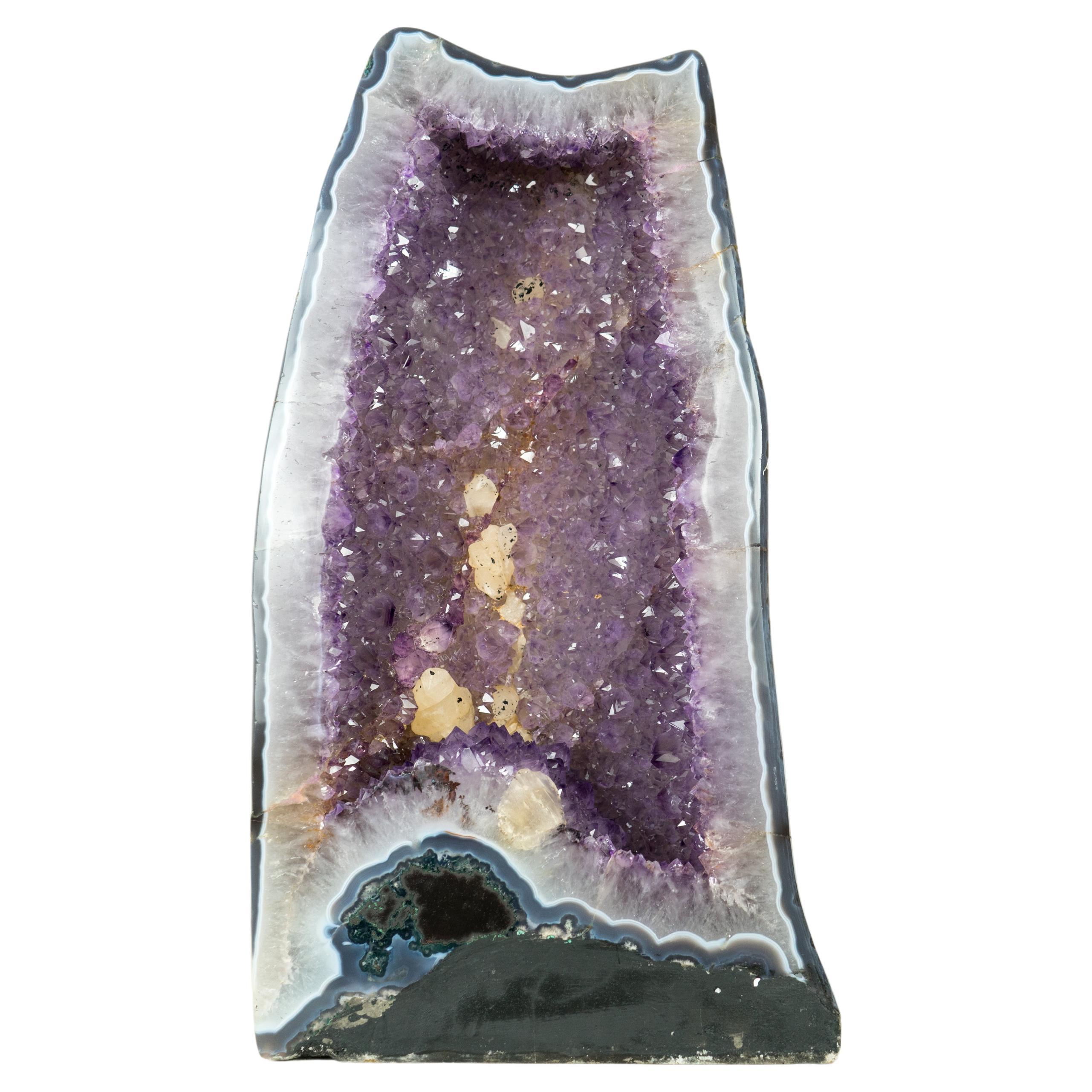 Gran Geoda de Amatista con Amatista Lavanda y Reverso Pulido Paisajista