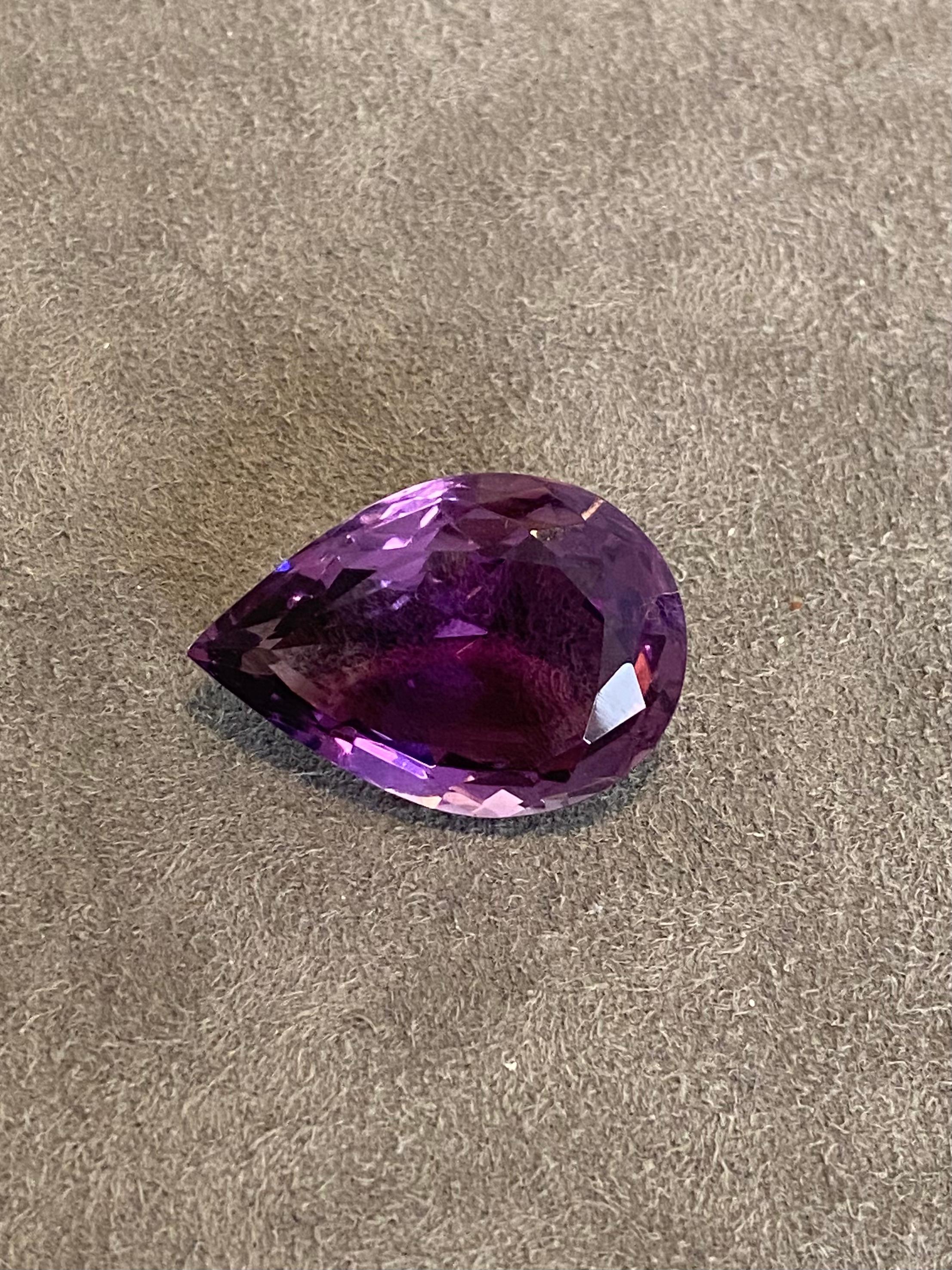 Pear Cut Large Amethyst of 44.90ct For Sale
