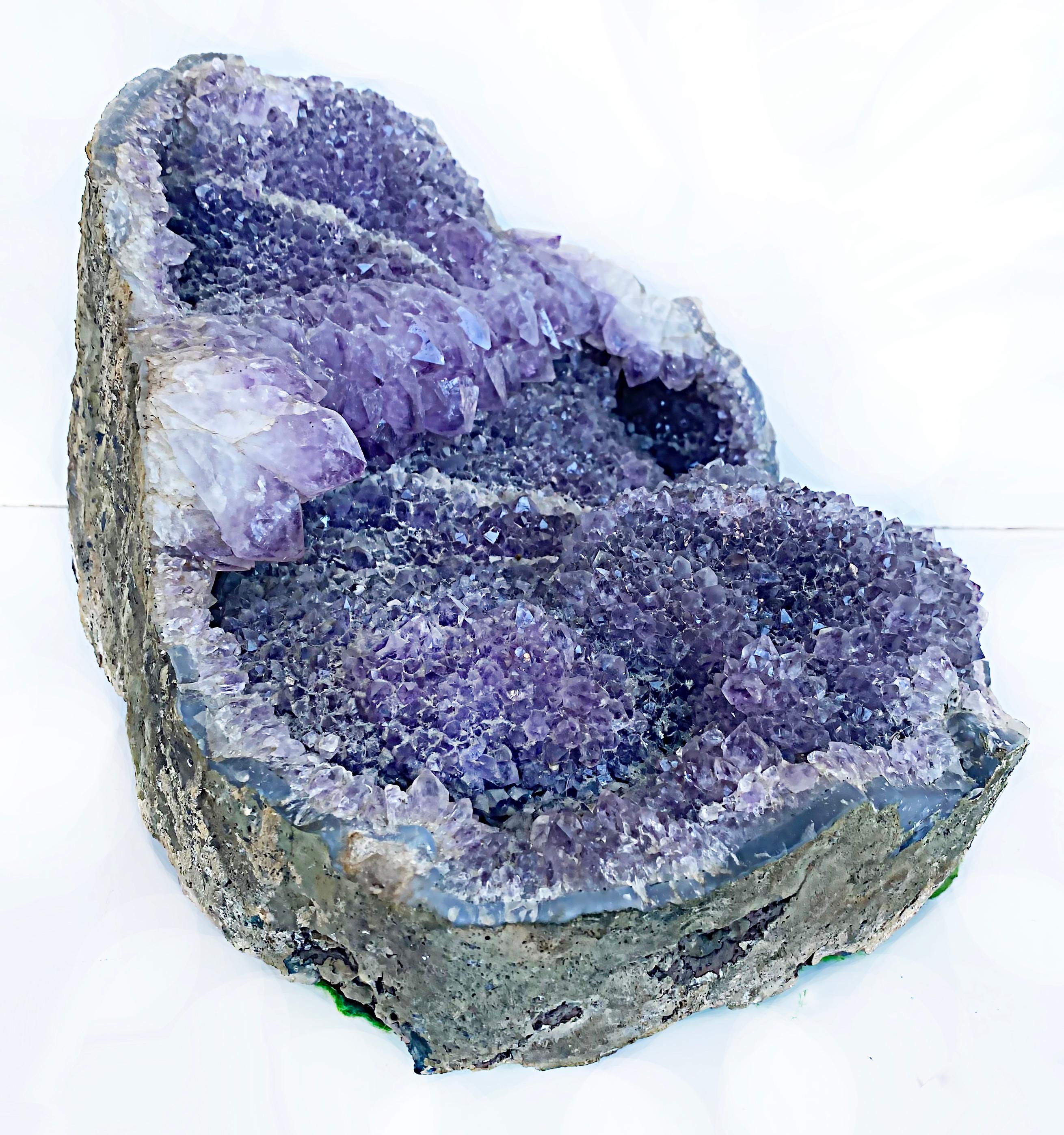 Large Amethyst Quartz Crystal Geode Mineral Specimen Cluster In Good Condition In Miami, FL