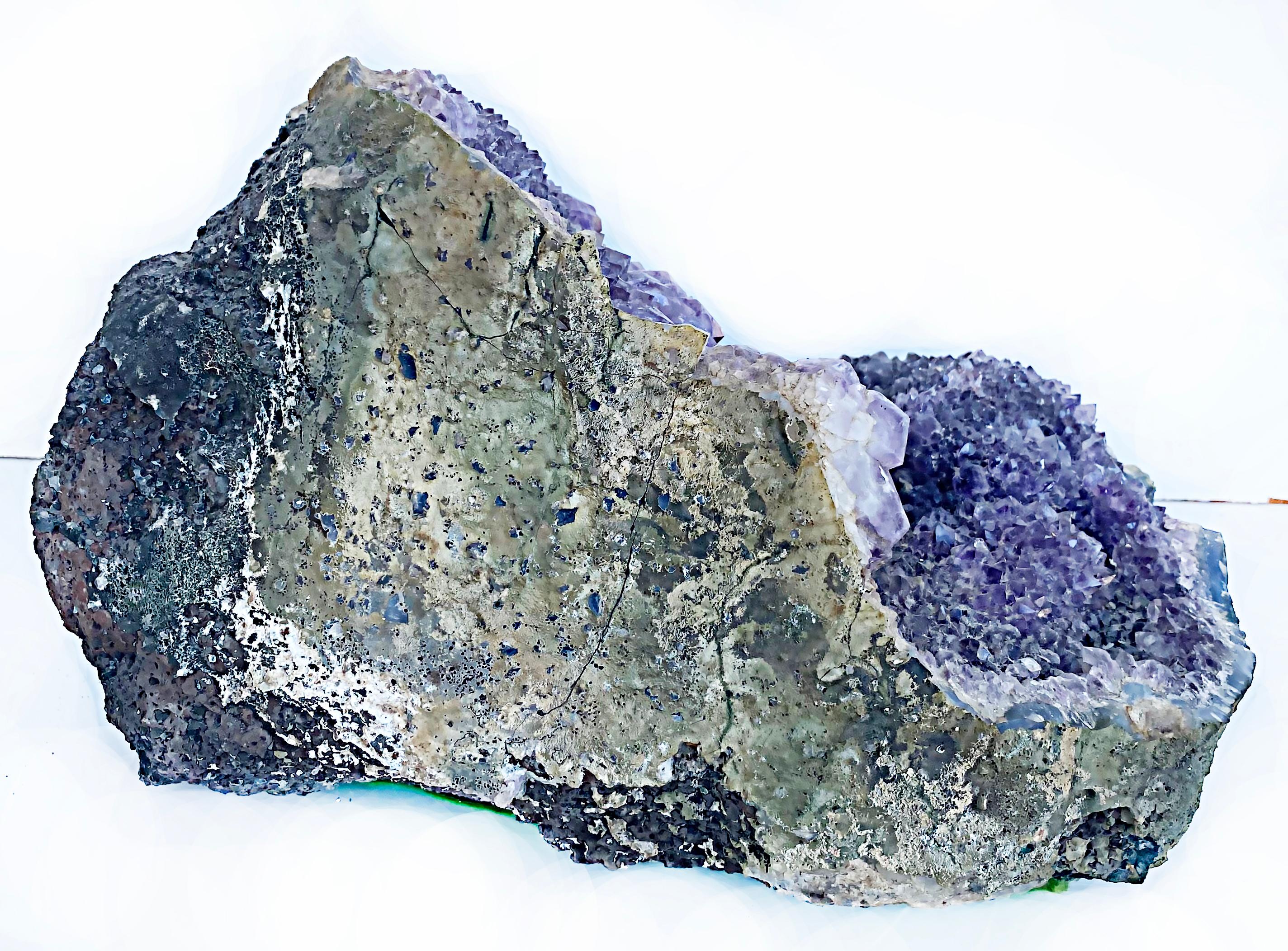 18th Century and Earlier Large Amethyst Quartz Crystal Geode Mineral Specimen Cluster