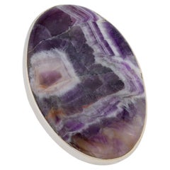 Large amethyst silver ring