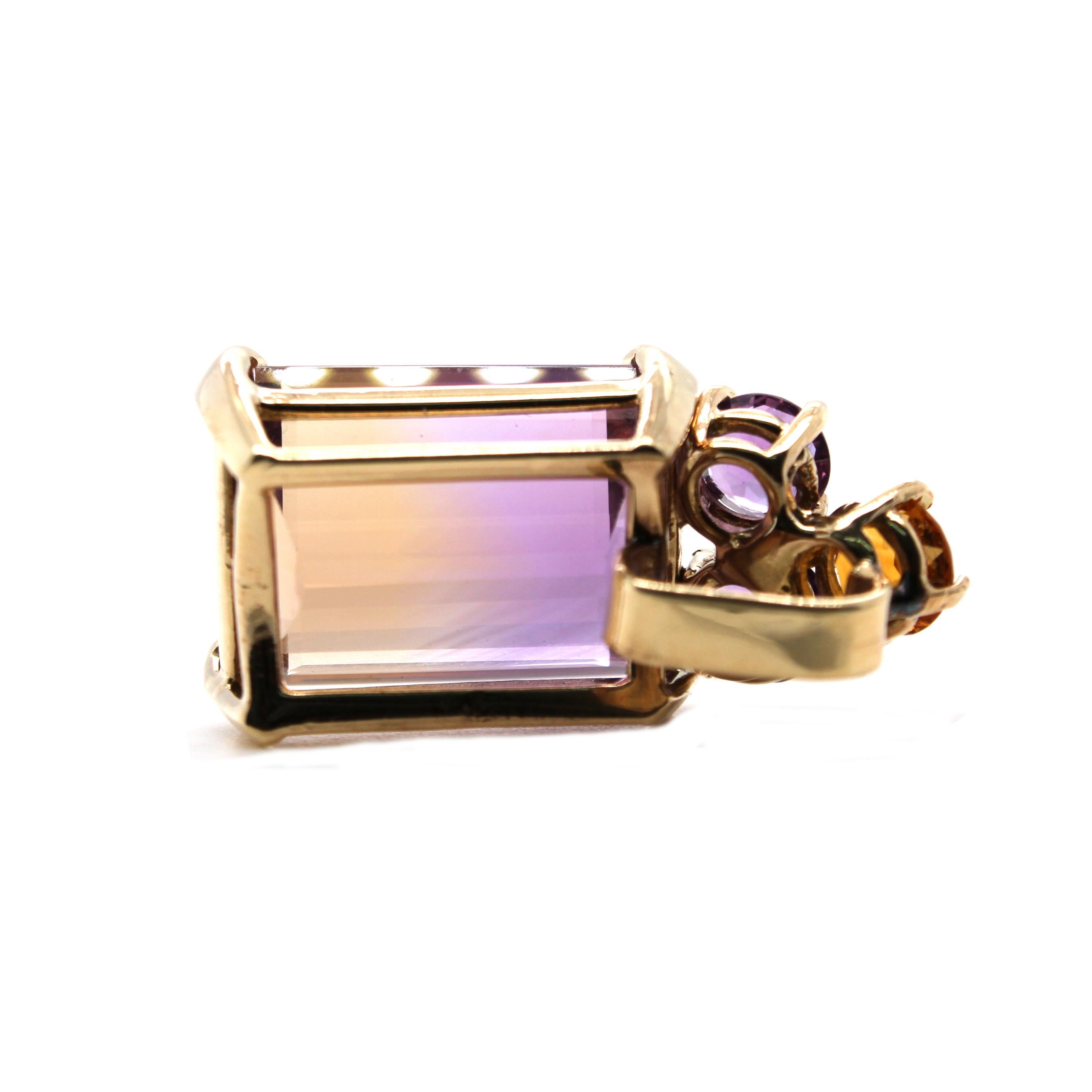 Emerald Cut Large Ametrine Slide Pendant