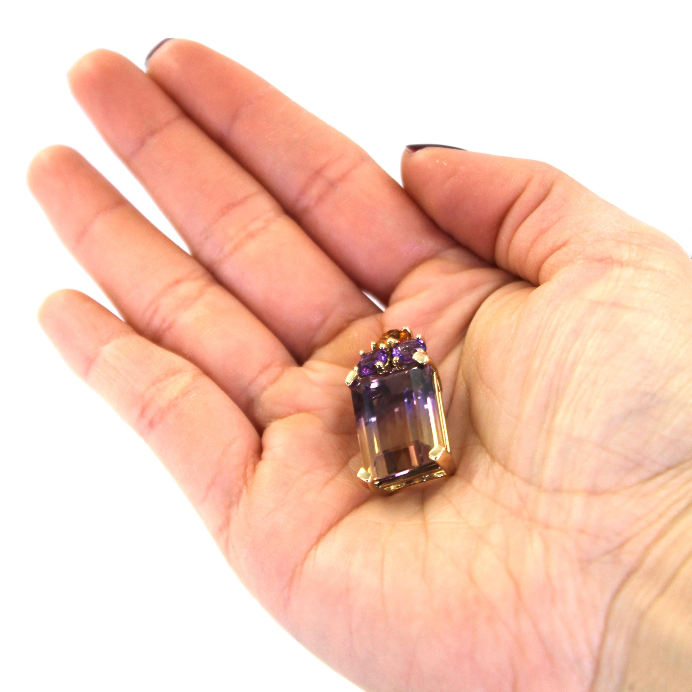Women's or Men's Large Ametrine Slide Pendant