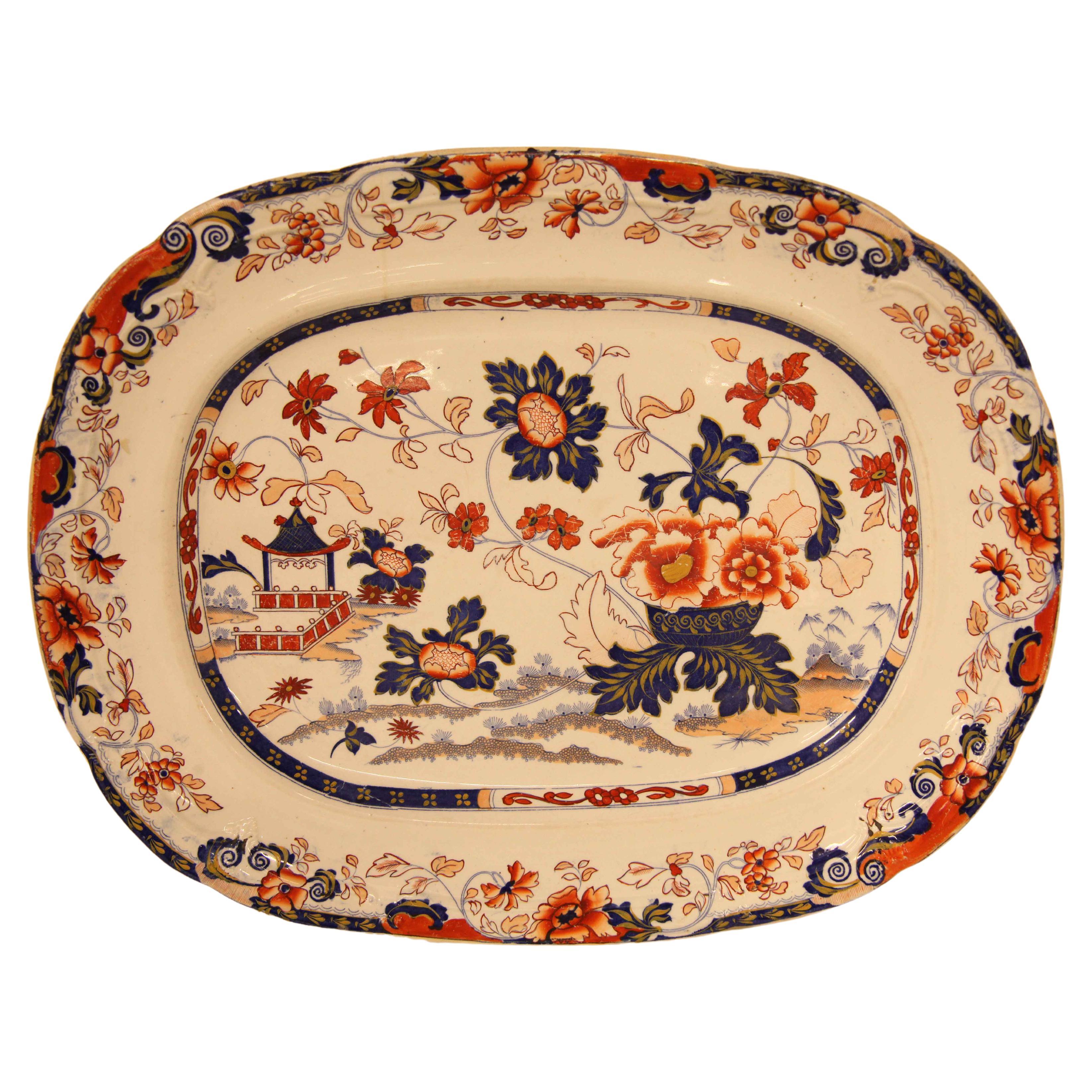 Large Amherst Japan Ironstone  Platter For Sale
