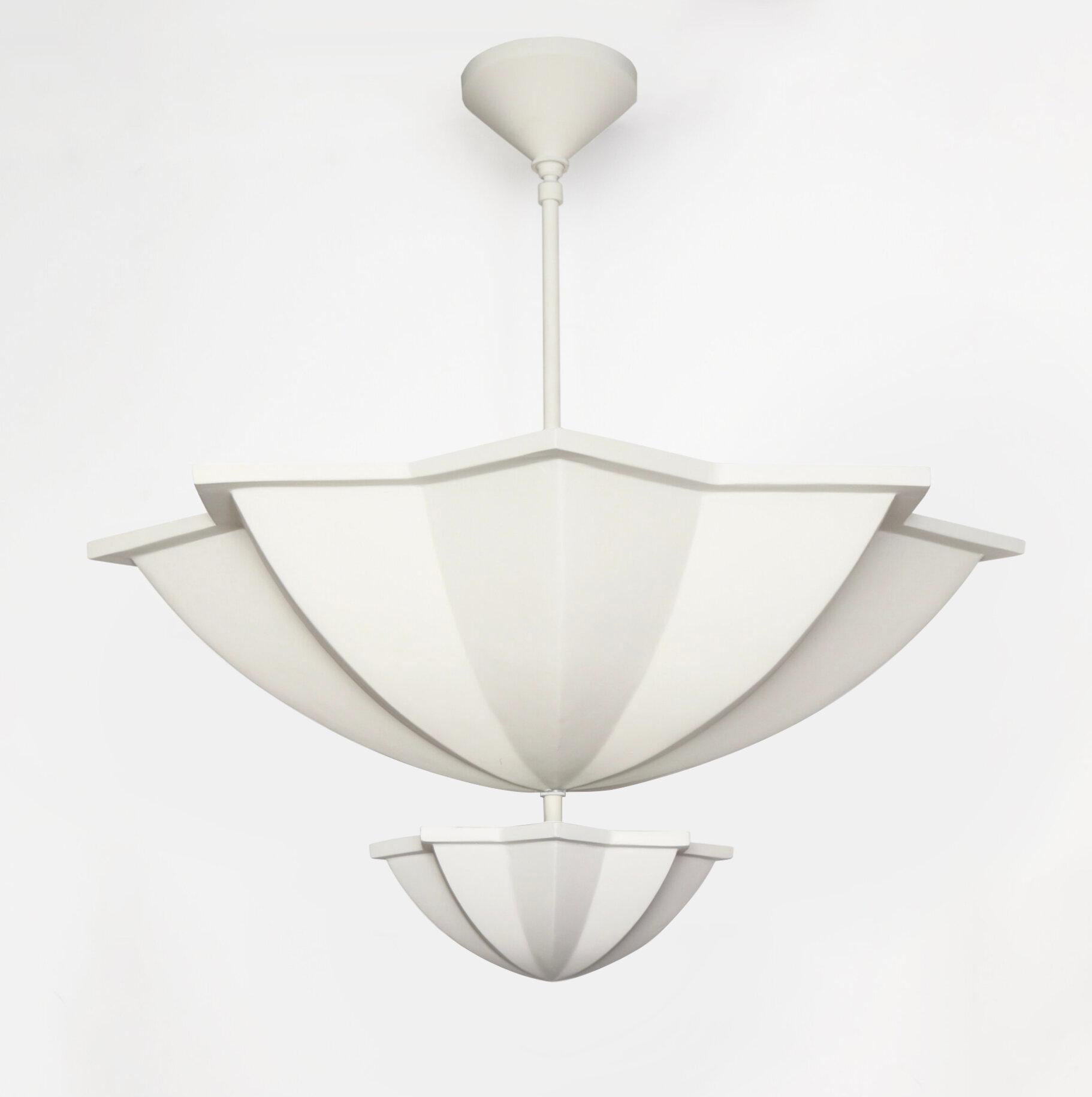 Contemporary Large Amina Pendant in Plaster by David Duncan Studio For Sale