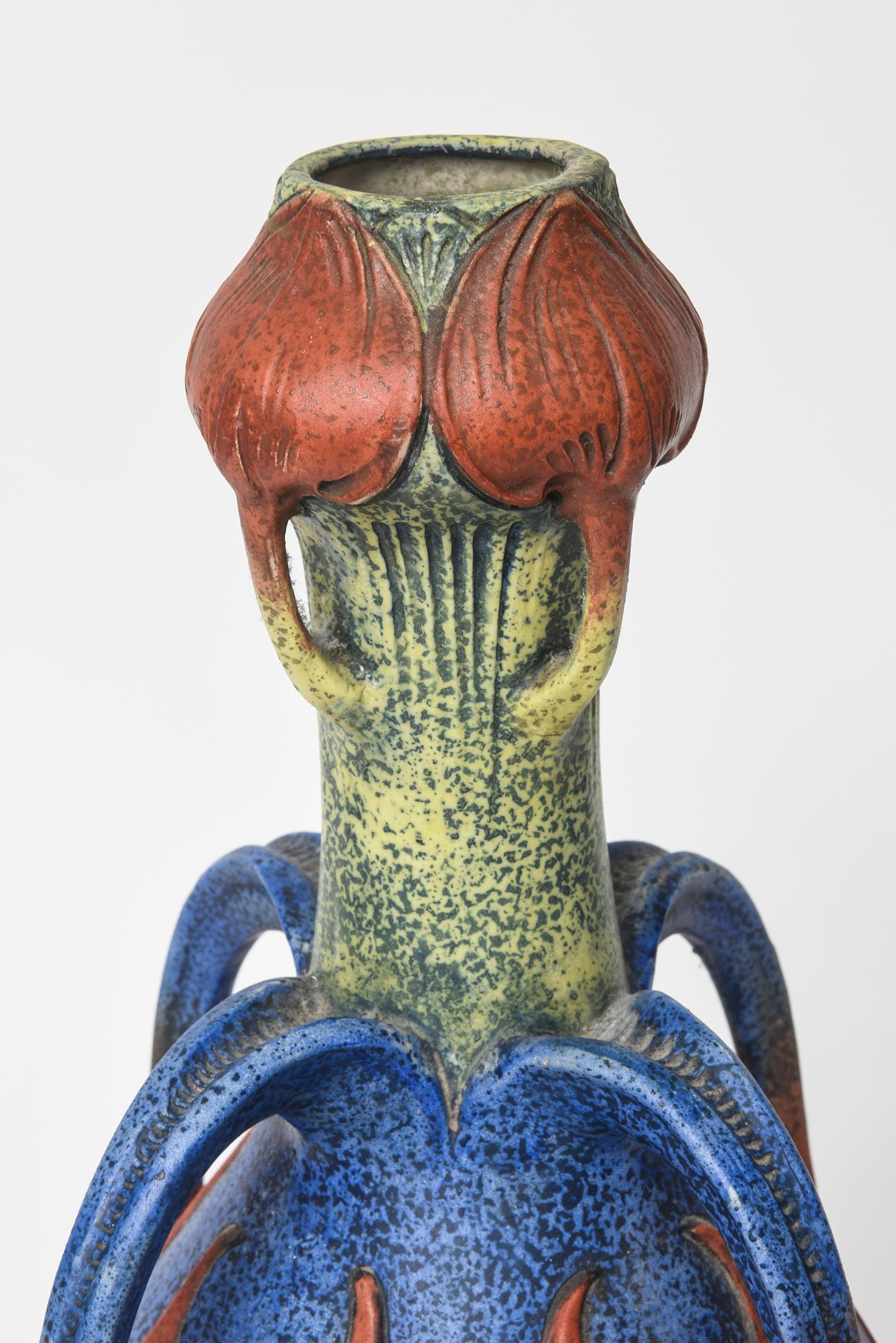 Art nouveau Grand vase à poignée Amphora Art Nouveau attribué à Paul Dachsel en vente