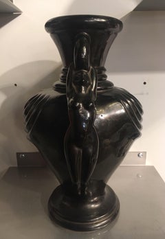 Large Amphora Vase with Naiads or Women, Antibes, France, Ray Camart, circa 1950
