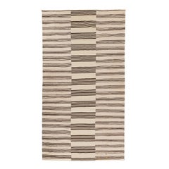 Large Anatolian Neutral Wool Kilim Rug, mid 20th C.