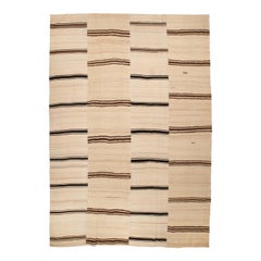 Large Anatolian Neutral Wool Kilim Rug, mid 20th C.