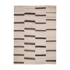 Large Anatolian Neutral Wool Kilim Rug, mid 20th C.