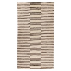 Large Anatolian Neutral Wool Kilim Rug, mid 20th C.