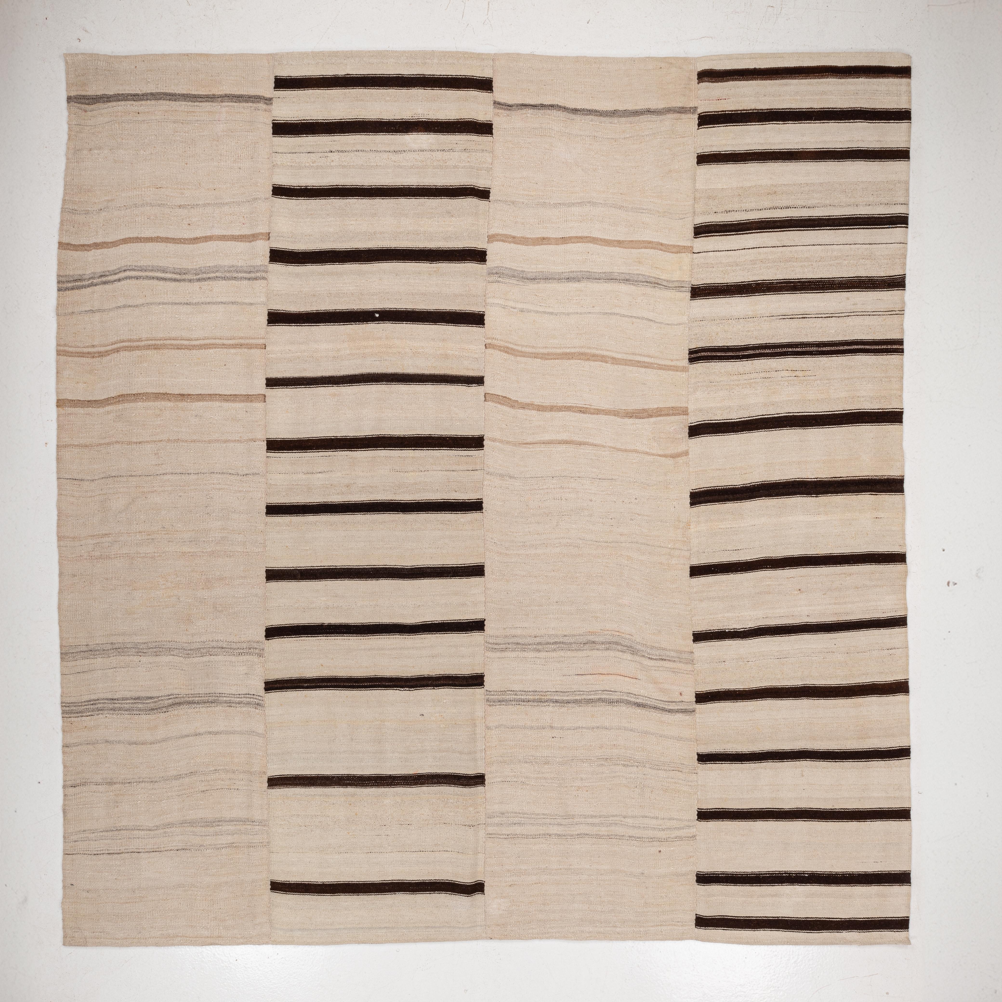 Hand-Woven Large Anatolian Wool Kilim, Mid 20th C. For Sale