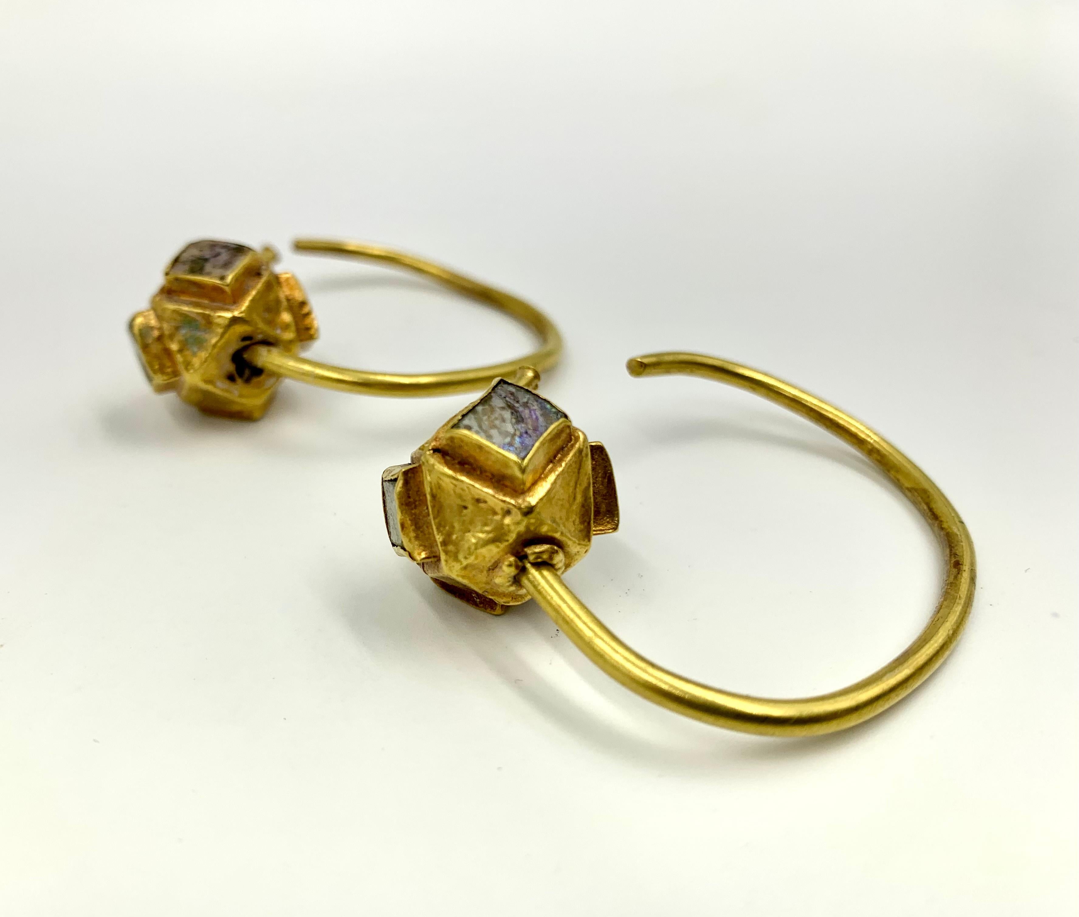 Large Ancient Byzantine Ostrogothic Gold Earrings, Circa 6th Century A.D For Sale 5