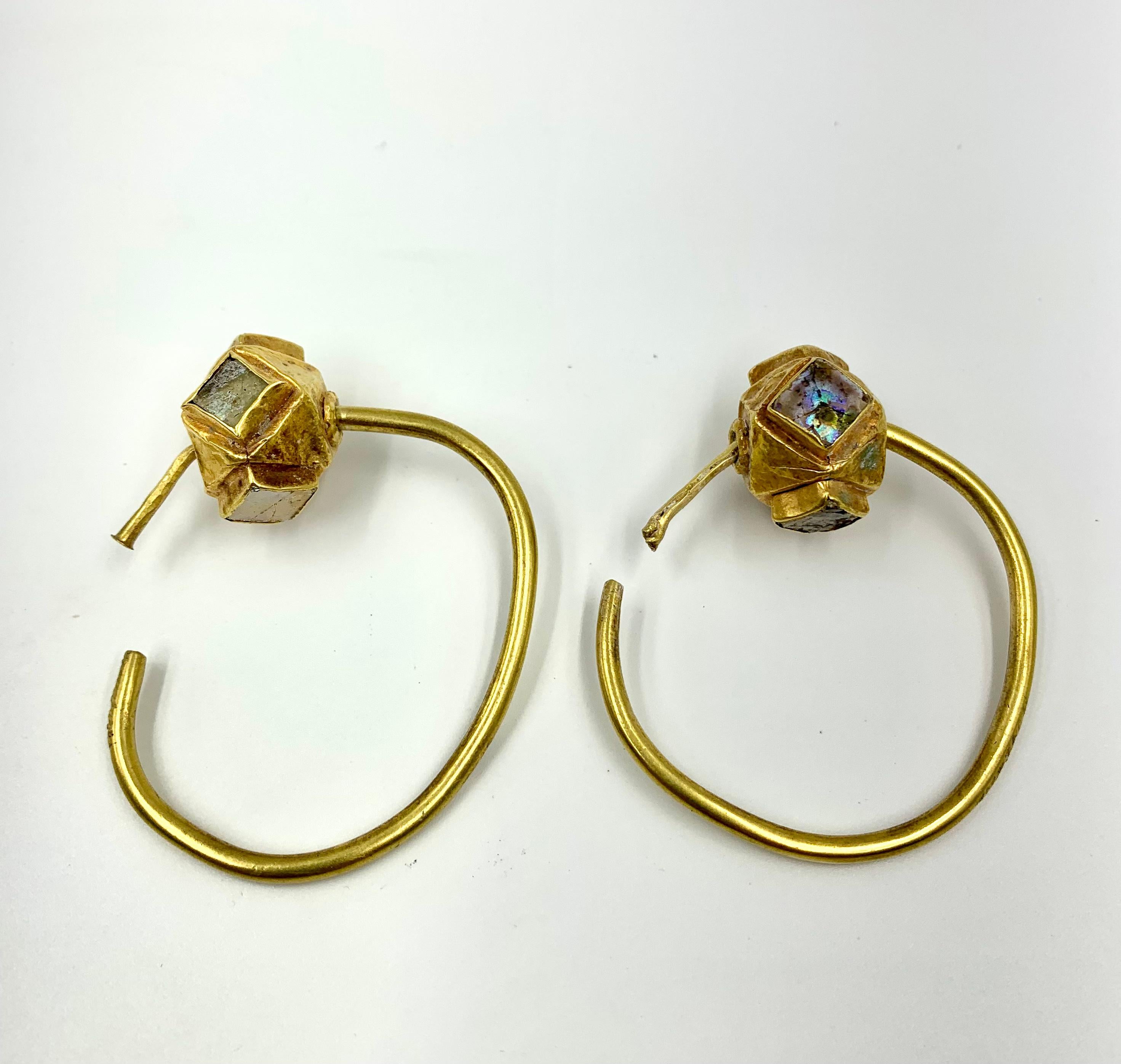 Large Ancient Byzantine Ostrogothic Gold Earrings, Circa 6th Century A.D For Sale 6