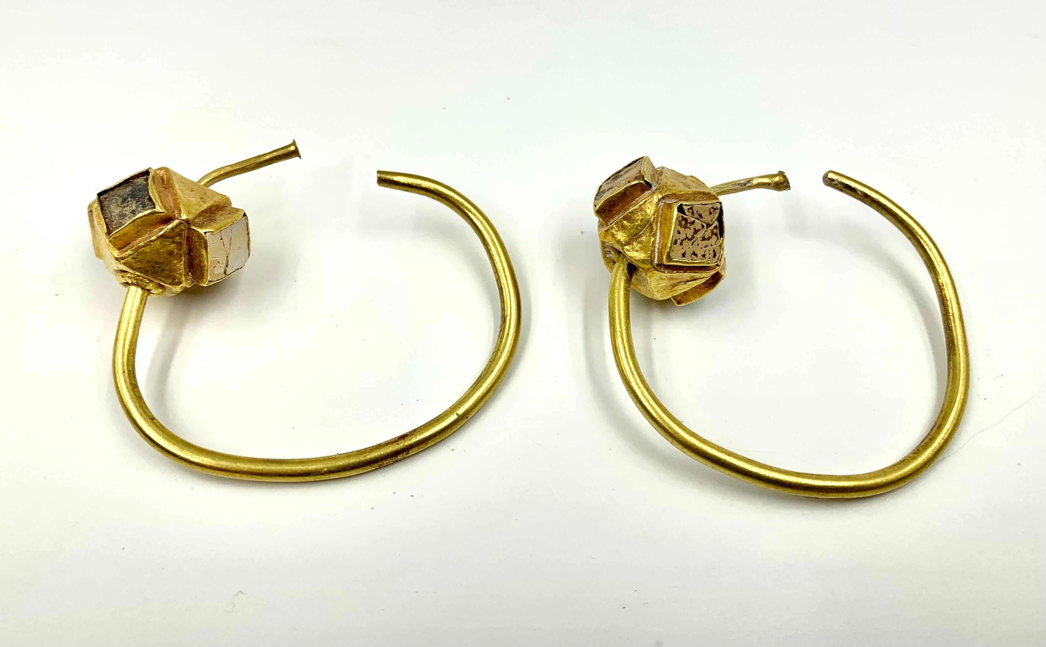 Large Ancient Byzantine Ostrogothic Gold Earrings, Circa 6th Century A.D For Sale 8