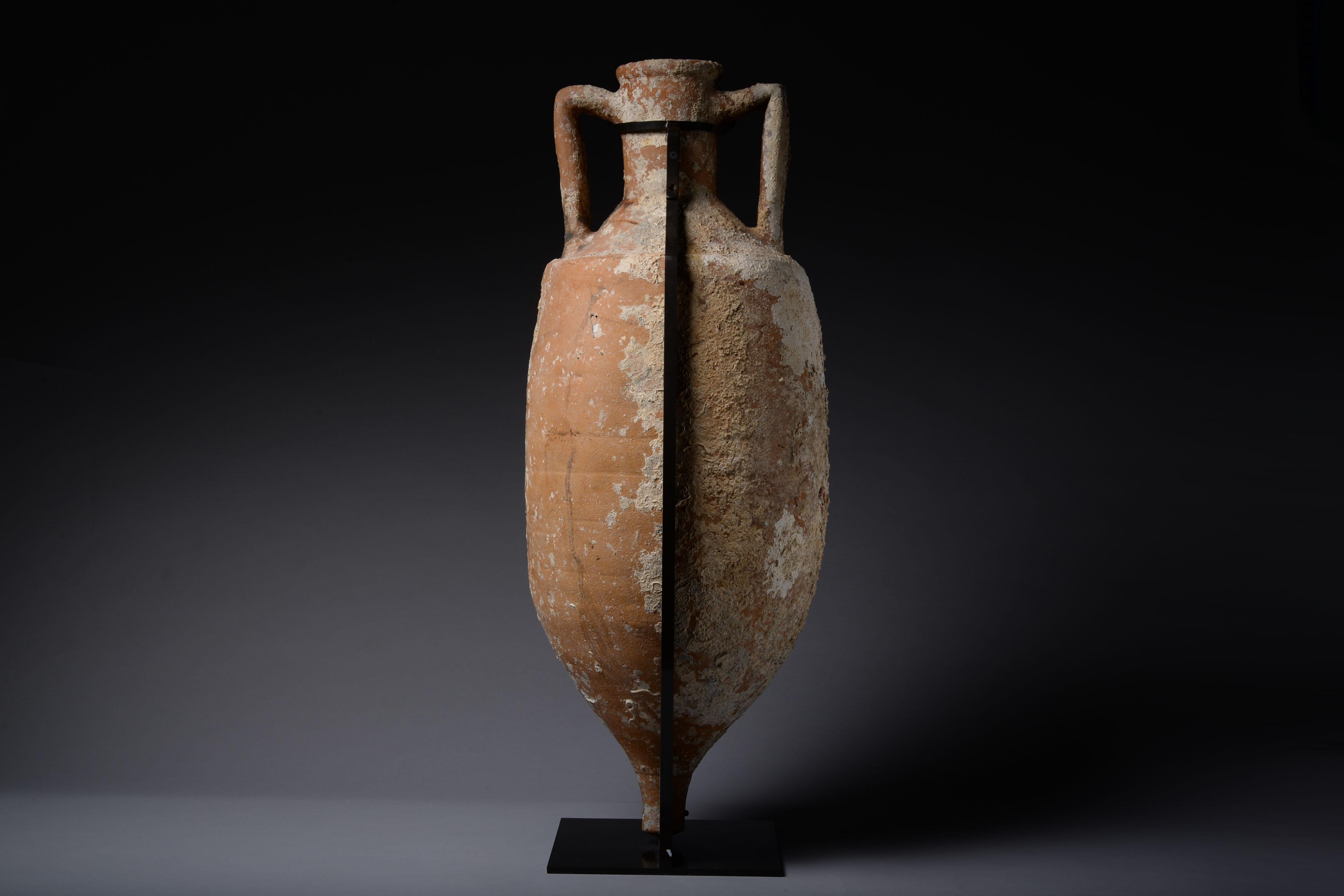 Classical Roman Large Ancient Roman Shipwreck Salvaged Amphora, 100 AD