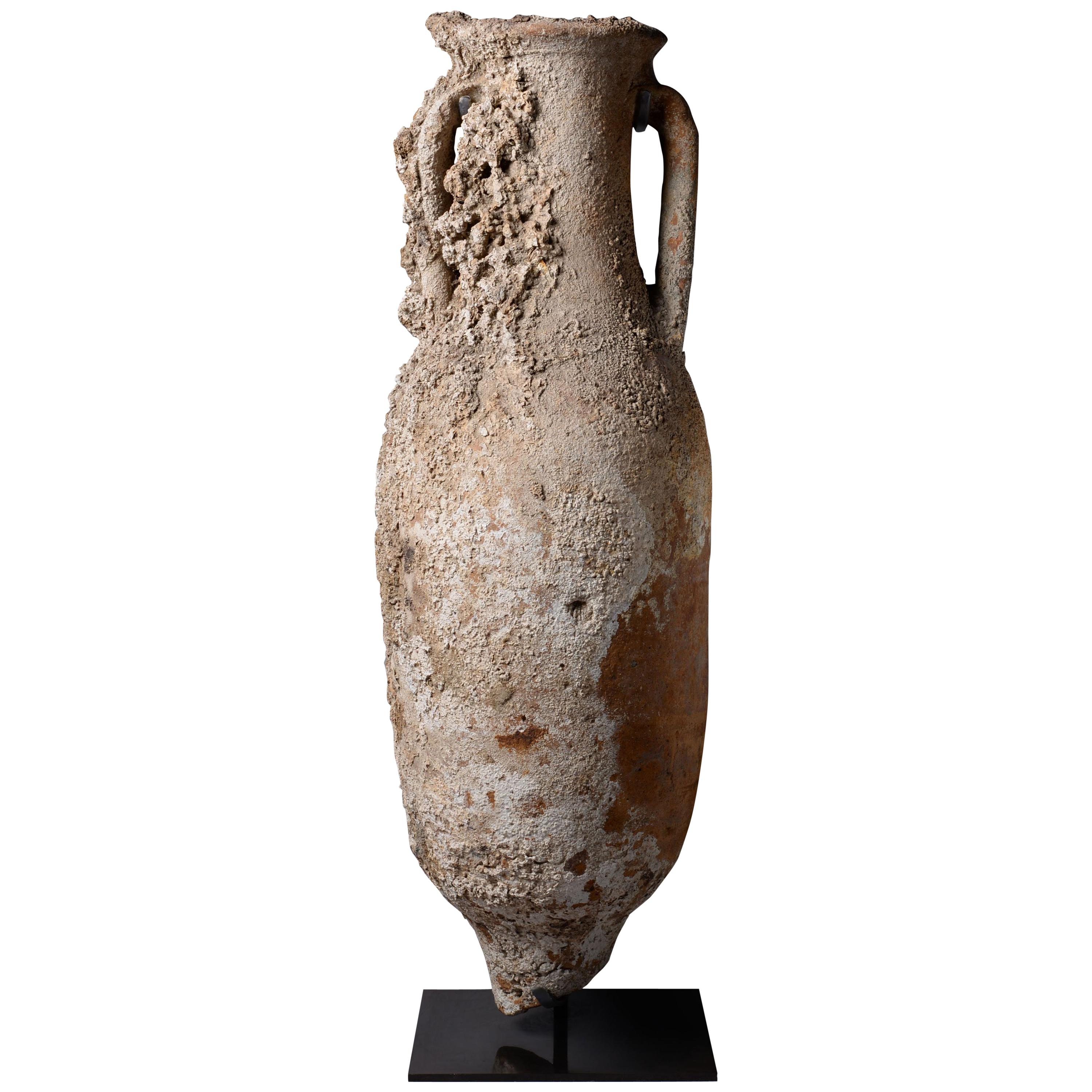 Large Ancient Roman Shipwreck Salvaged Amphora, 100 AD