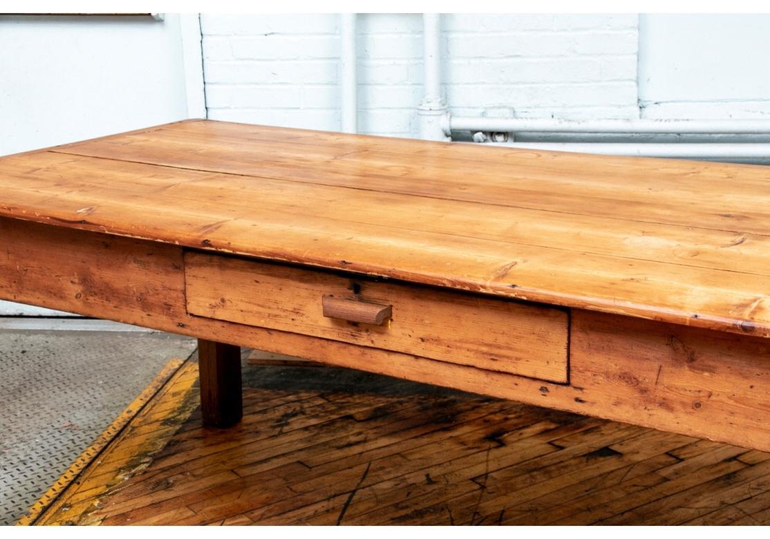 19th Century Large and Authentic Antique Pine Farm/Work Table