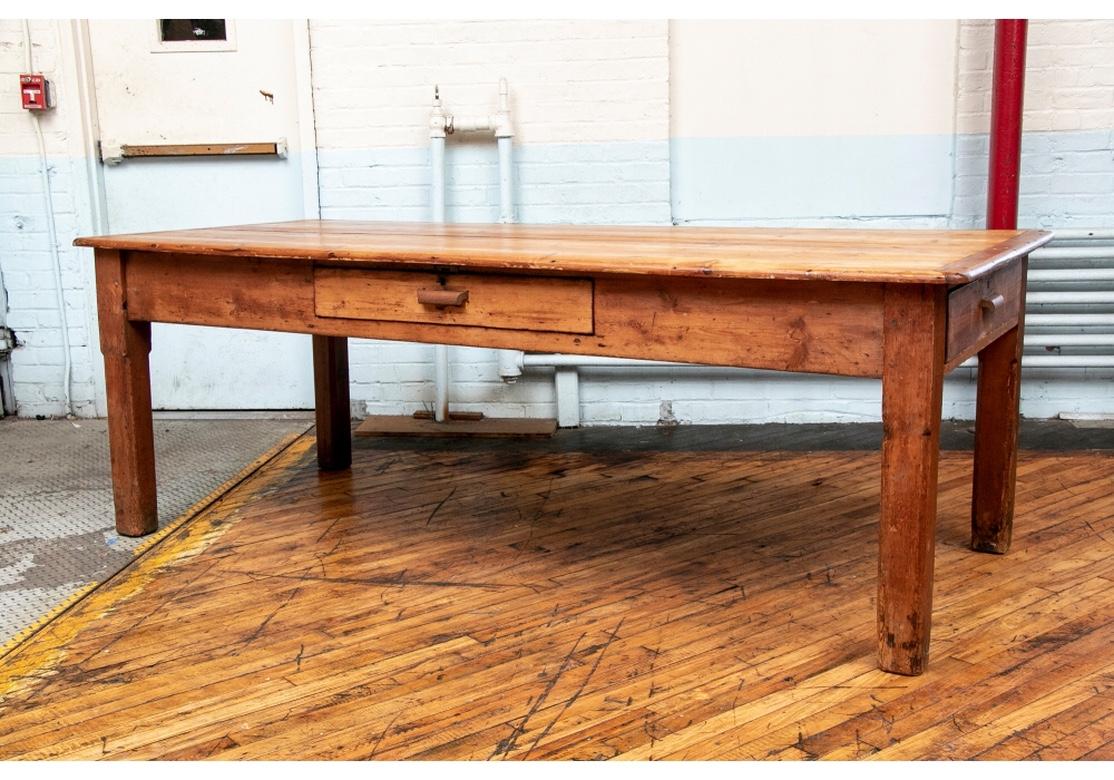 Large and Authentic Antique Pine Farm/Work Table 2
