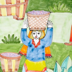 Large and Boldly Painted Mid Century Ceramic Italian Charger by Nino Parrucca