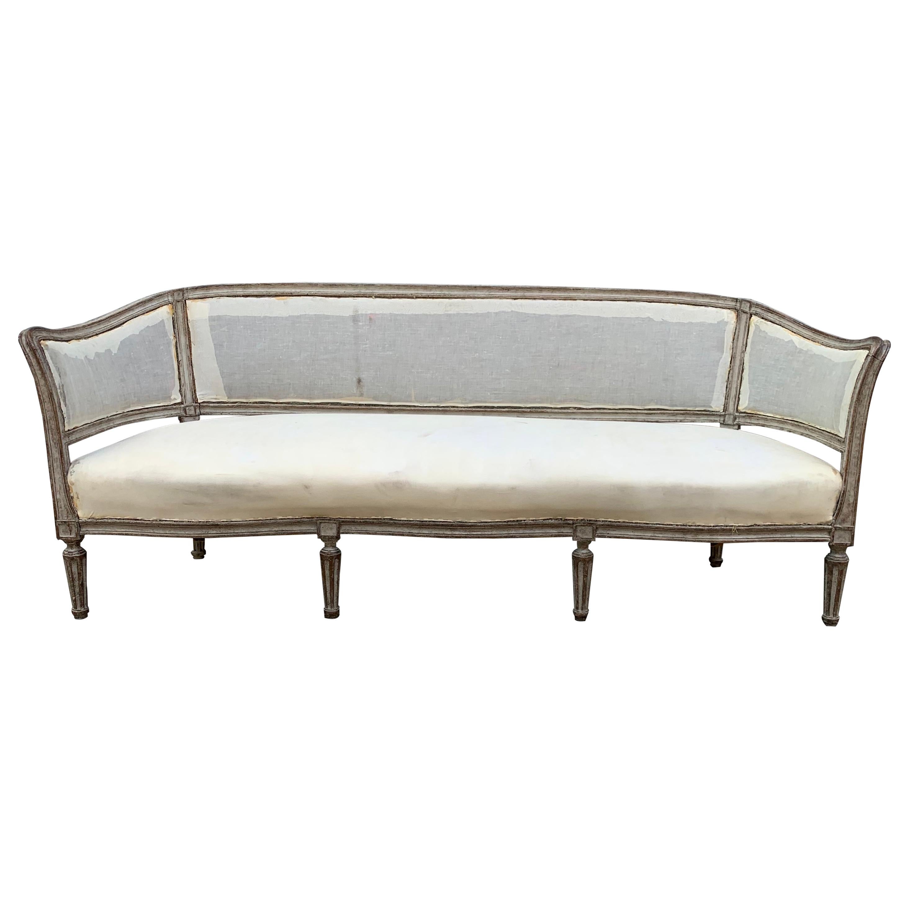 Large and Deep Late 19th Century Swedish Gustavian Style Sofa