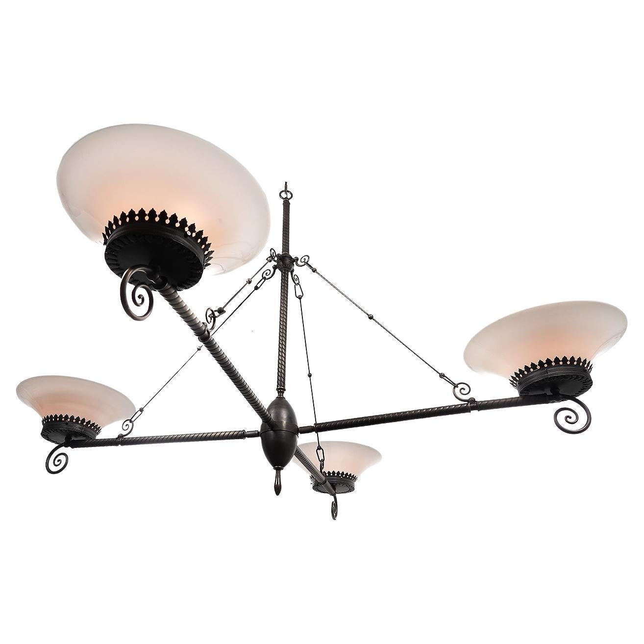 Large and Dramatic Edison Style Electric Chandelier