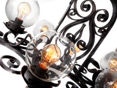 Large and Early 8 Light Blacksmith Made Chandelier