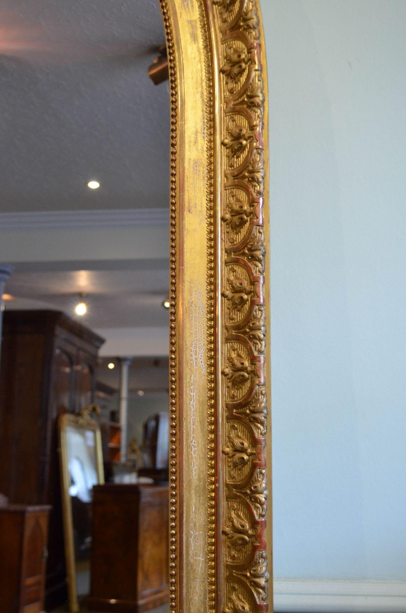 Grand miroir Leaner français ancien élaboré H225 cm en vente 10
