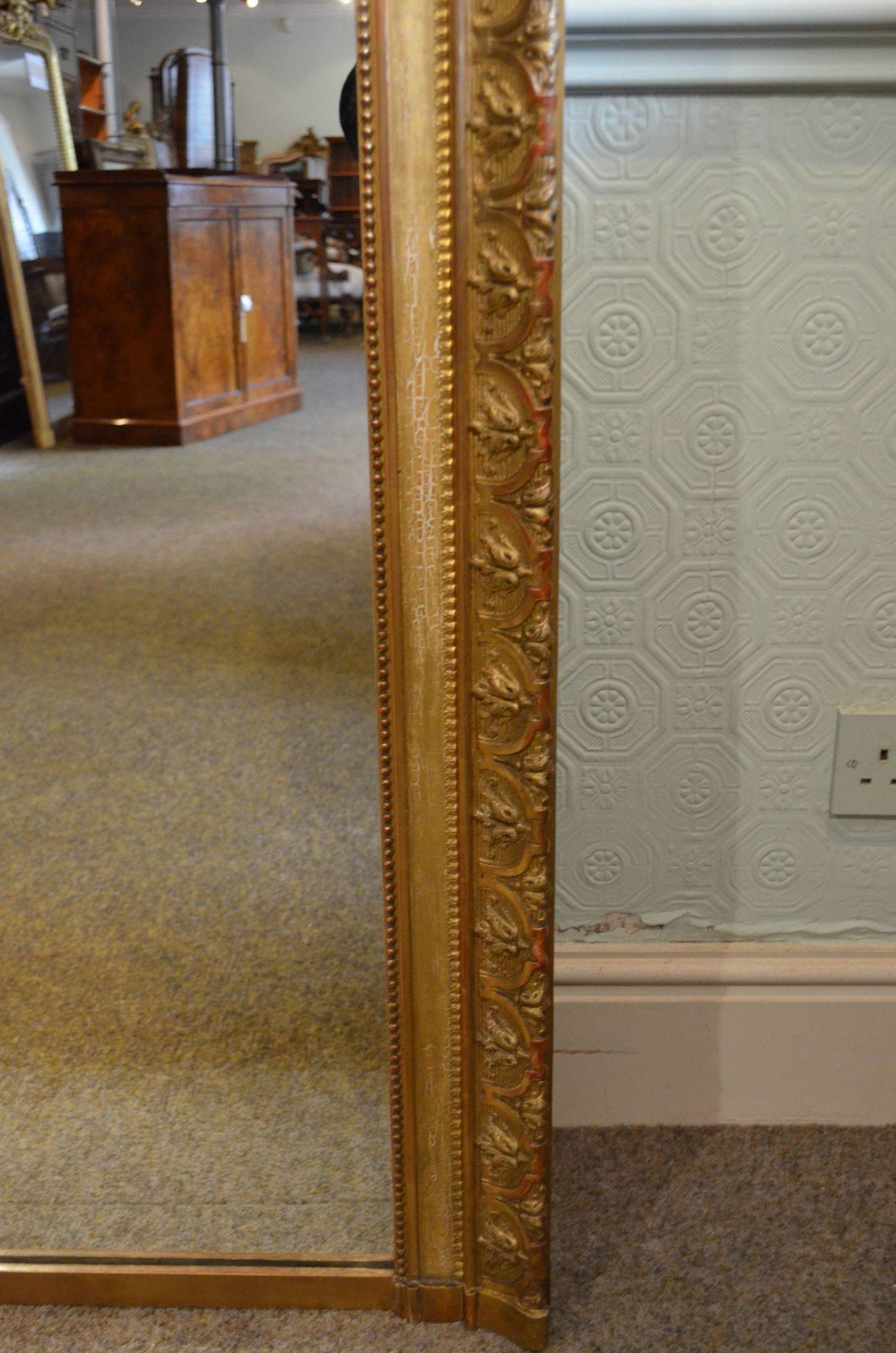 Grand miroir Leaner français ancien élaboré H225 cm en vente 11