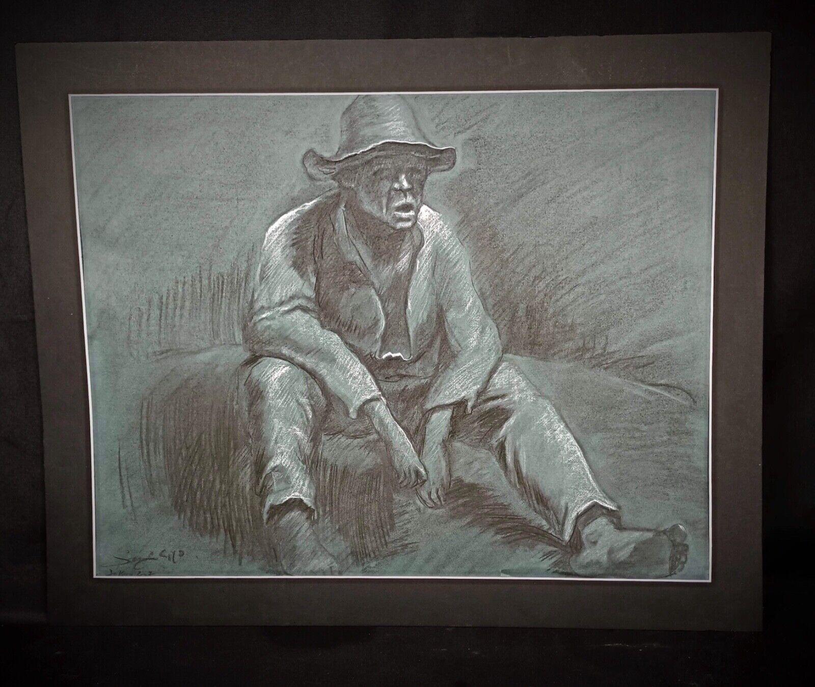 Paper Large and Elegant Charcoal Drawing by 