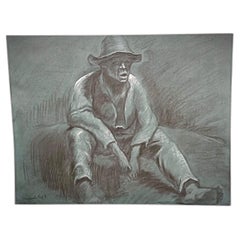 Large and Elegant Charcoal Drawing by "Cyo" Dated April 30, 2002 - 2Y167
