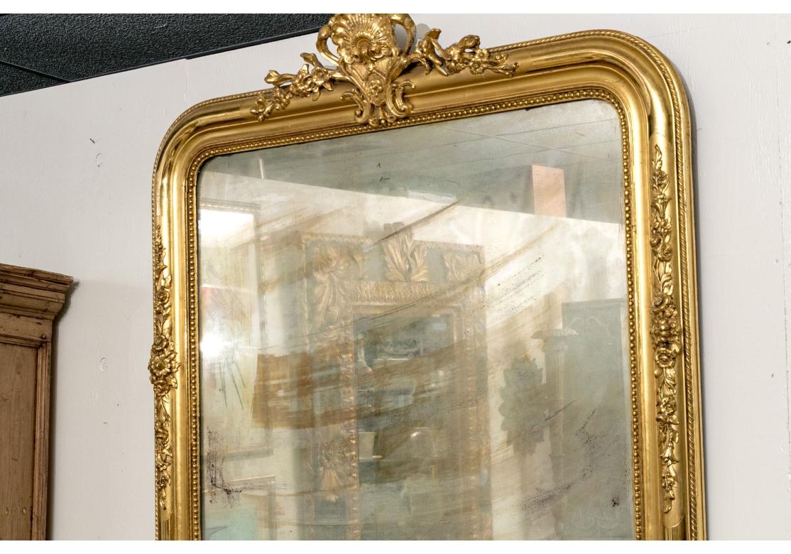 XIXe siècle Grand et exceptionnel miroir mural ancien de style Louis Philippe en vente