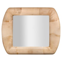 Large and Exceptional Artisan Mirror in Lacquered Goatskin 1988