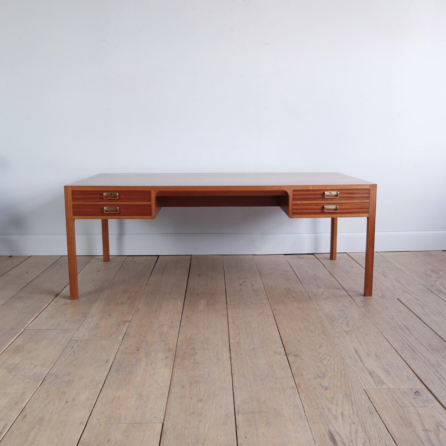 Scandinavian Modern Large and Exceptional Mahogany Desk by Bernt Petersen