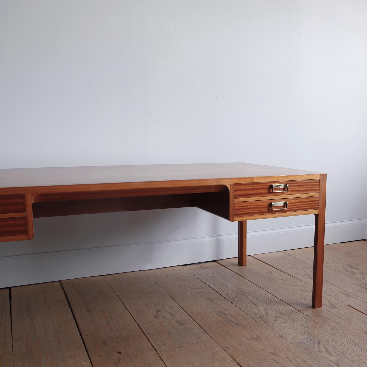 Danish Large and Exceptional Mahogany Desk by Bernt Petersen