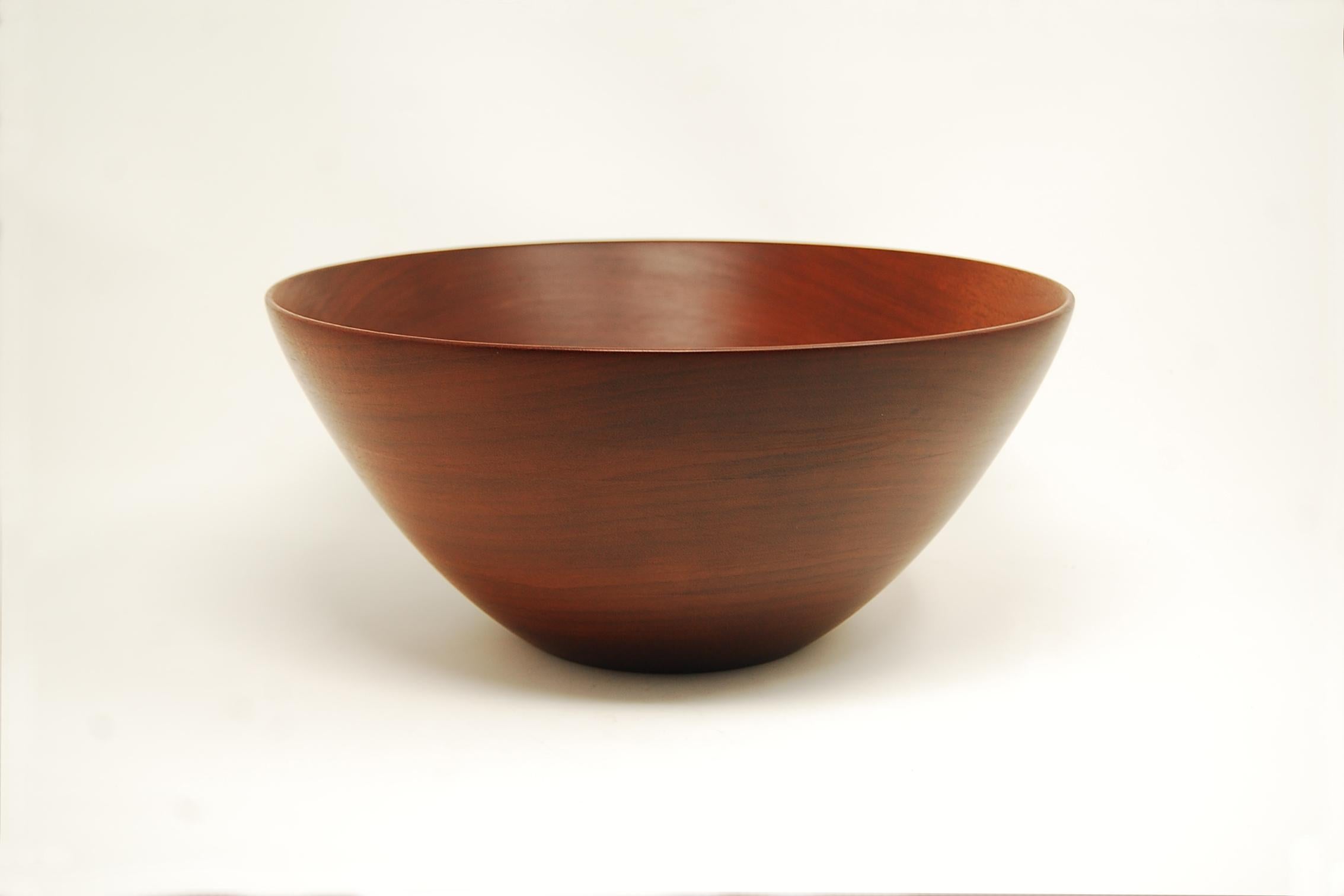Large, and exquisitely turned Cuban mahogany bowl by Frederik Lunning. Bowl measures 11 15/16