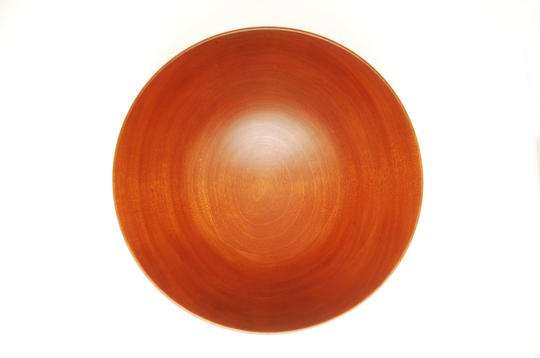 Turned Large and Exquisit Cuban Mahogany Bowl by Frederik Lunning