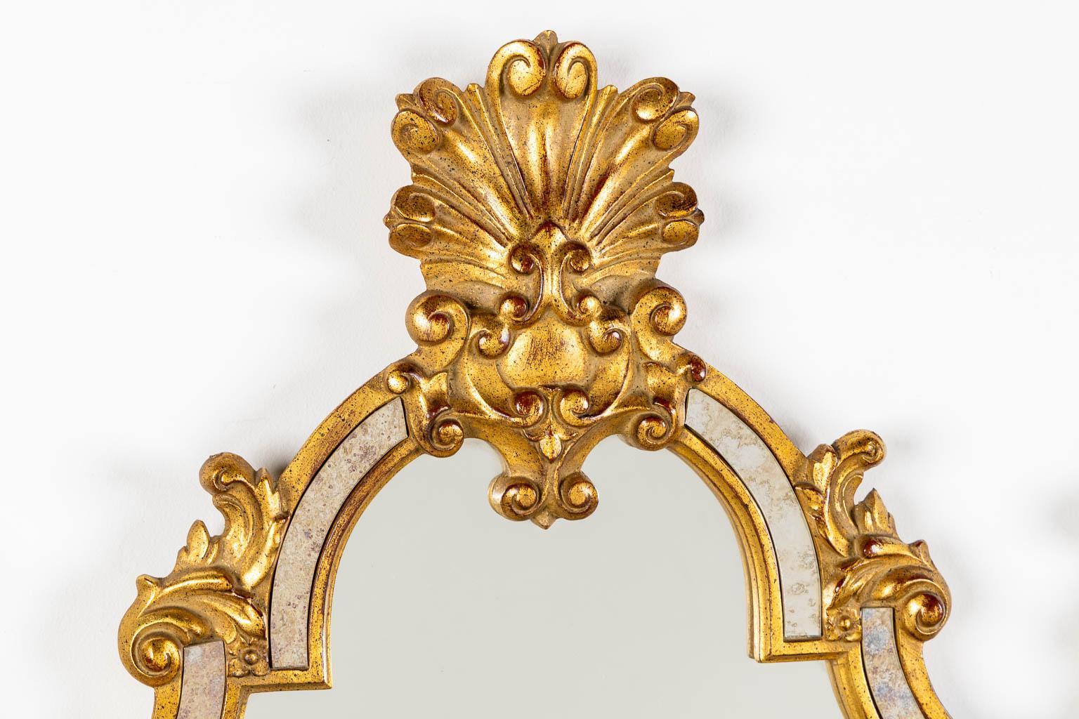Belgian Large and exquisite Louis XVI style gilt framed mirror by Deknudt For Sale