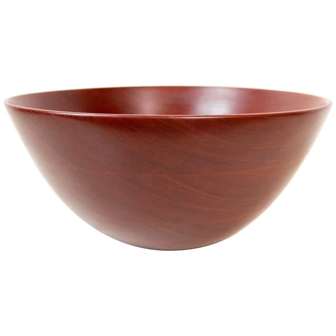 Large and Exquisite Turned Teak bowl by Frederik Lunning For Sale