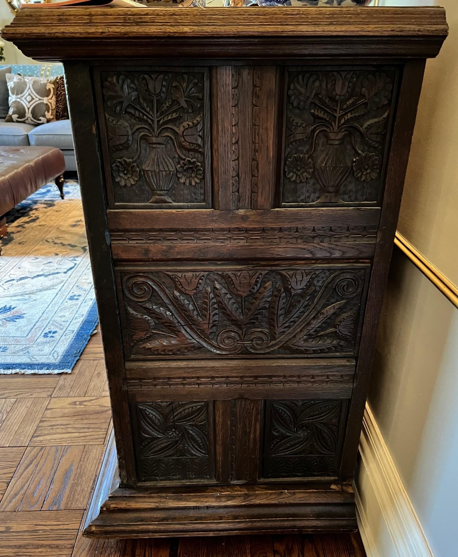 Large and Extensively Carved Late 19th C., French Gothic Revival Cabinet For Sale 7