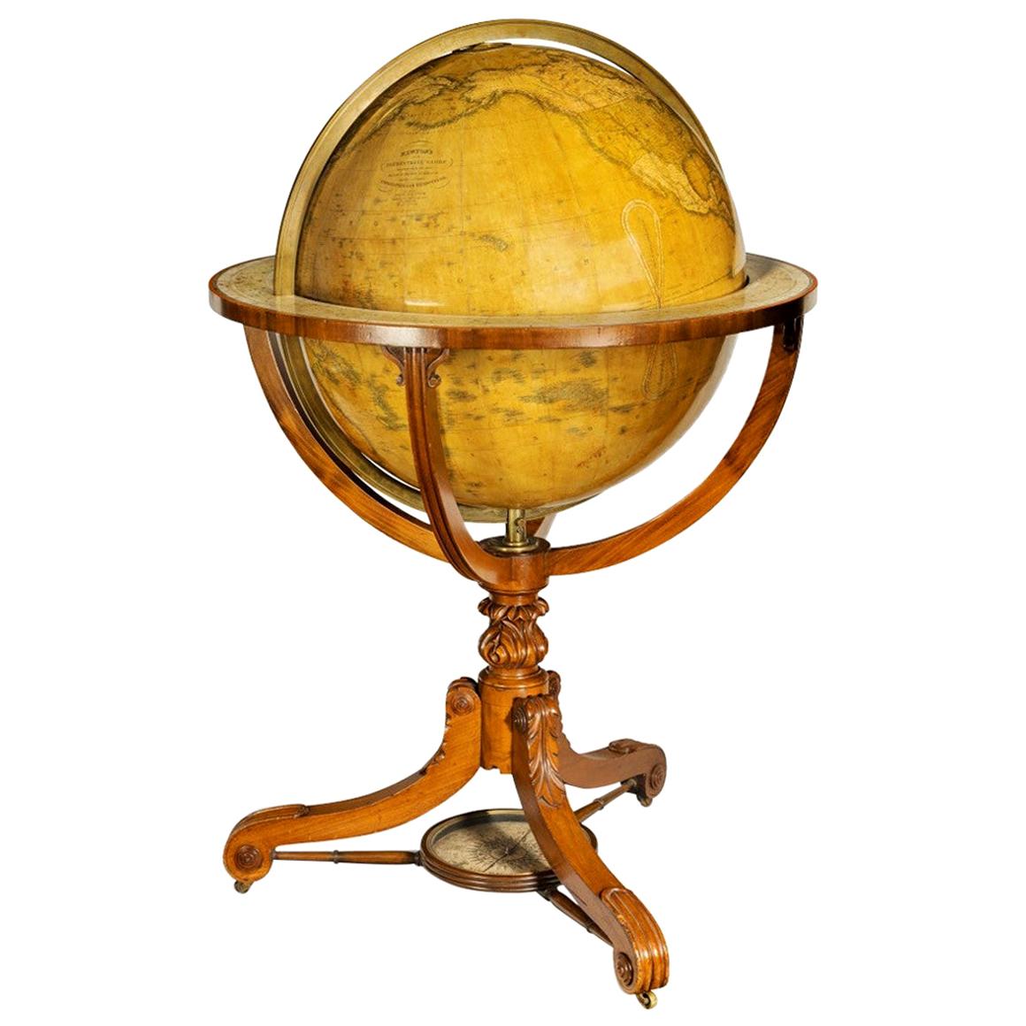 Large and Extremely Rare Terrestrial Globe by Newton