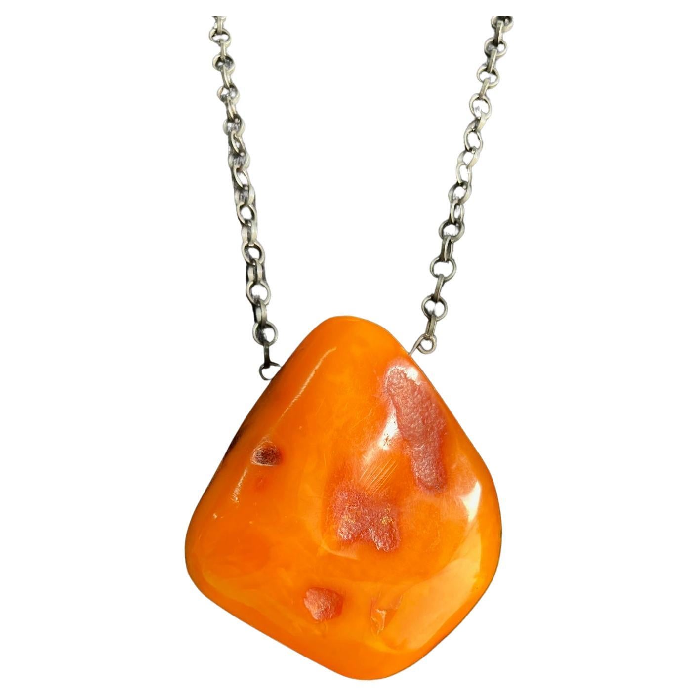 Large and Extremely Rare Vintage Amber Necklace For Sale