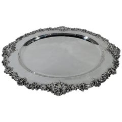 Large and Fancy Antique American Sterling Silver Serving Tray