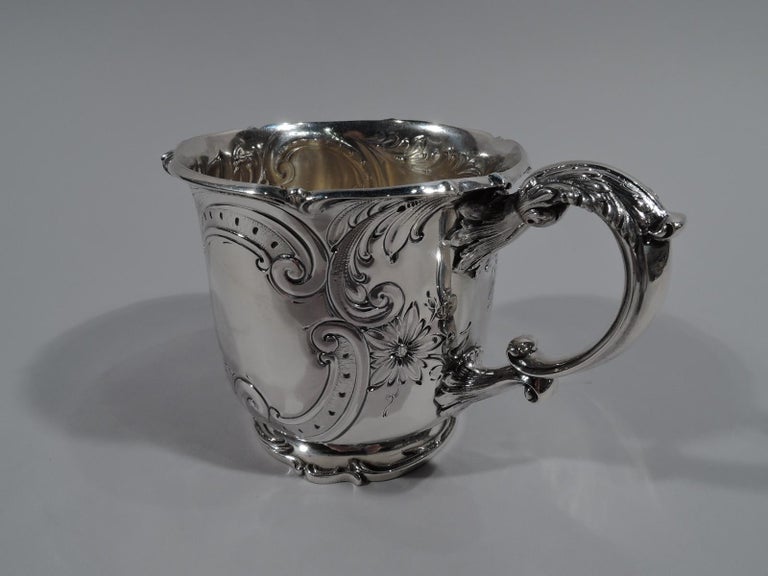 Large and Fancy Antique Sterling Silver Baby Cup by Gorham For Sale at