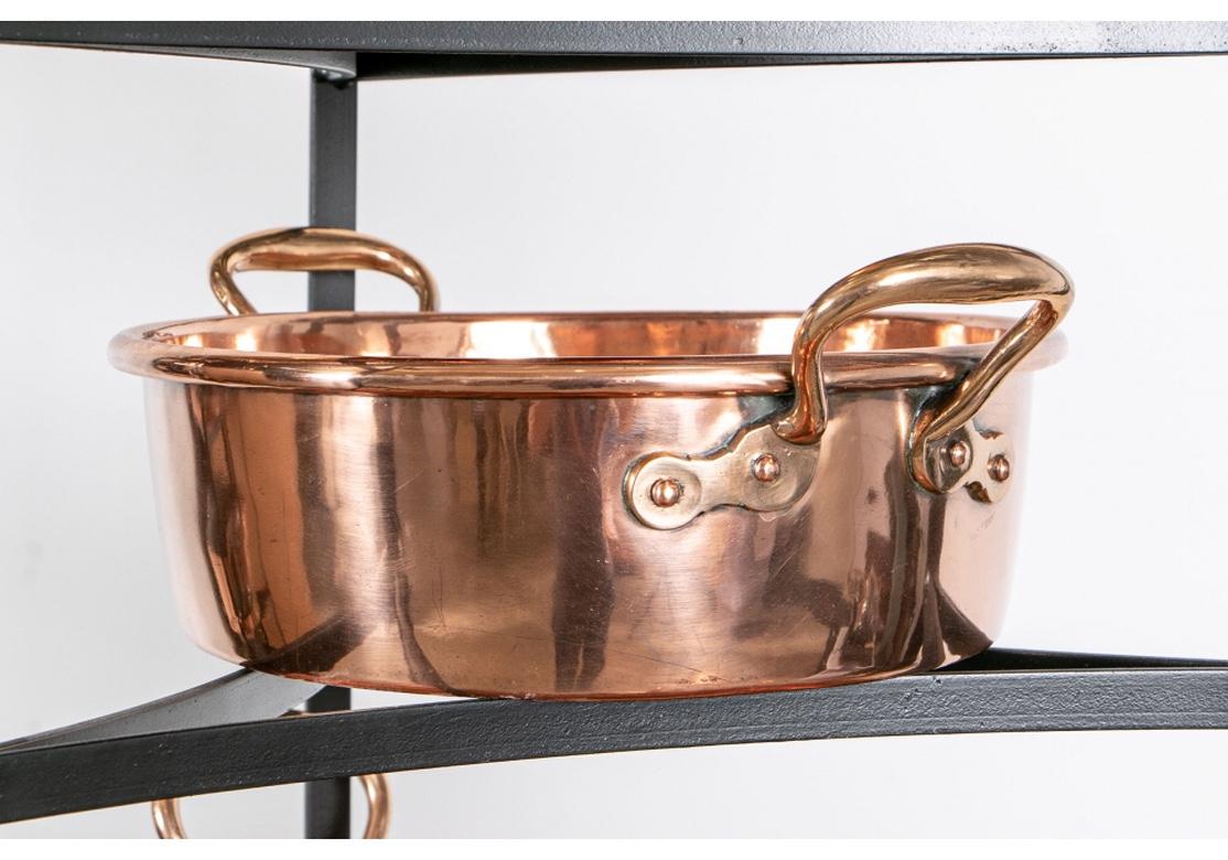 Large and Fine Collection of Antique Copper Cooking Vessels on Iron Étagères 7
