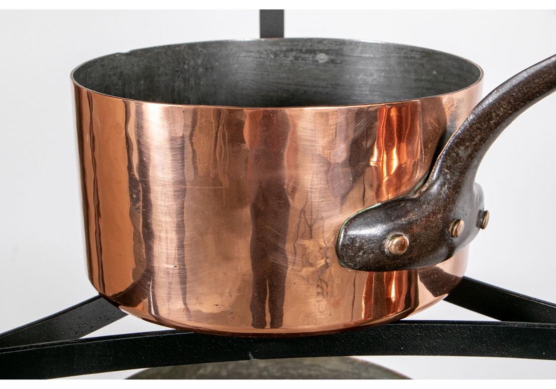 Large and Fine Collection of Antique Copper Cooking Vessels on Iron Étagères 12