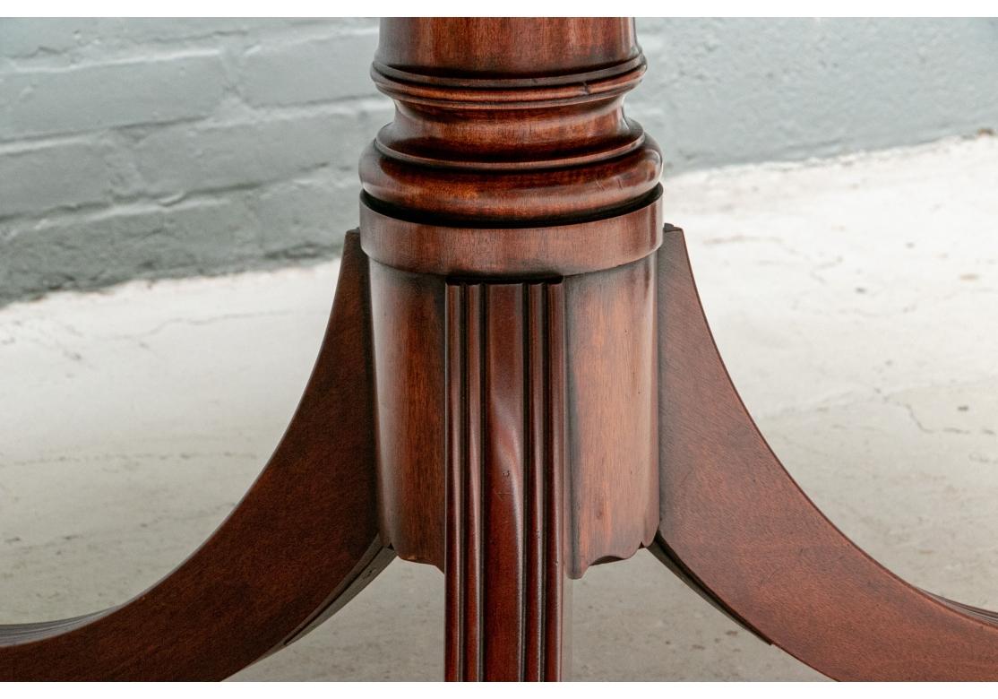 Large And Fine Double Pedestal Banded Mahogany Dining Table For Sale 7