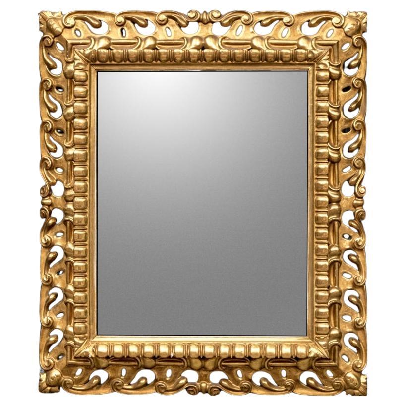 Large and Fine Italian Carved Gilt Mirror For Sale